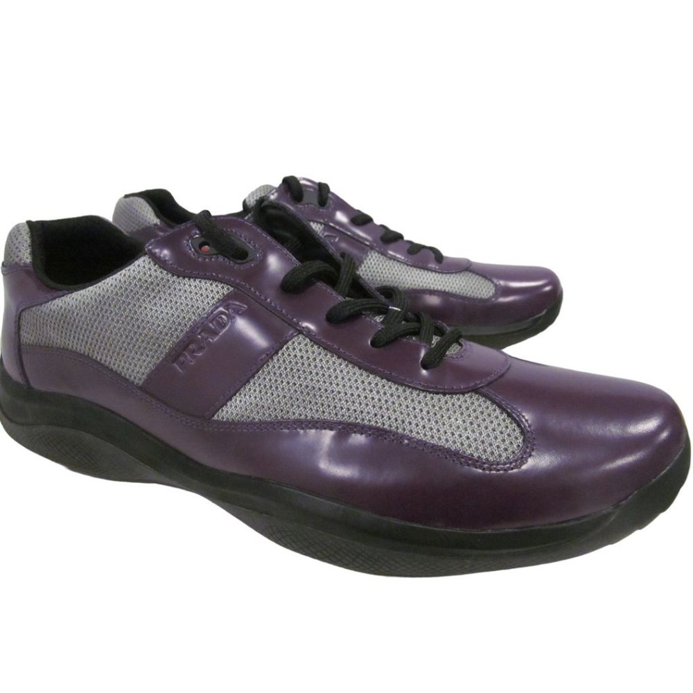 New PRADA w/Box 4E1533 Mens Americas Cup Mesh Leather Low SNEAKERS / SHOES Sz 12